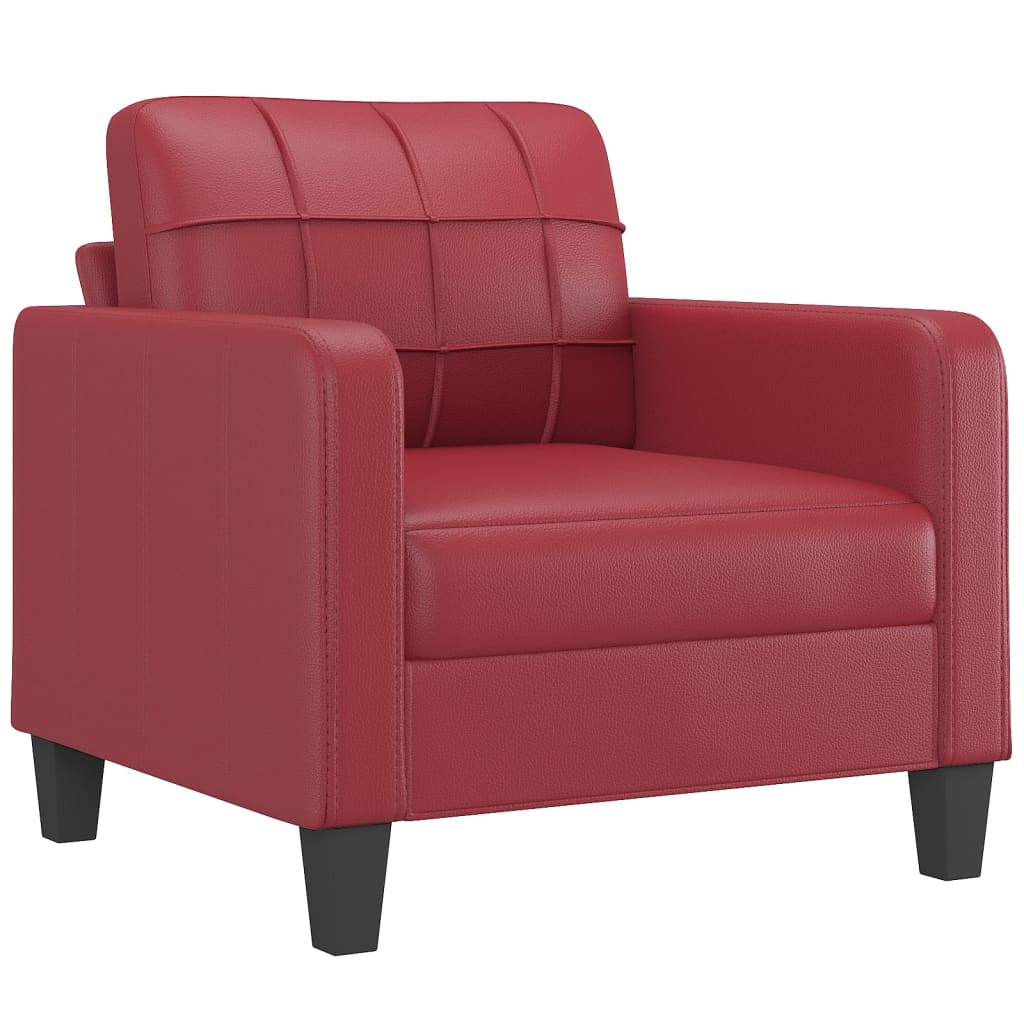 vidaXL 4-delige Loungeset met kussens kunstleer wijnrood