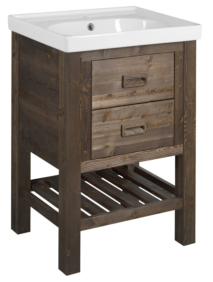 Sapho Wastafelkast  Brand 56x83x43 cm Gebeitst Sparrenhout