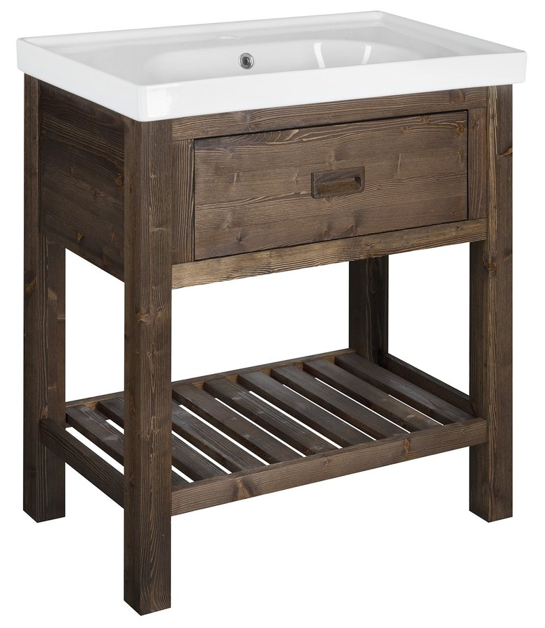 Sapho Wastafelkast  Brand 76x83x43 cm Gebeitst Sparrenhout