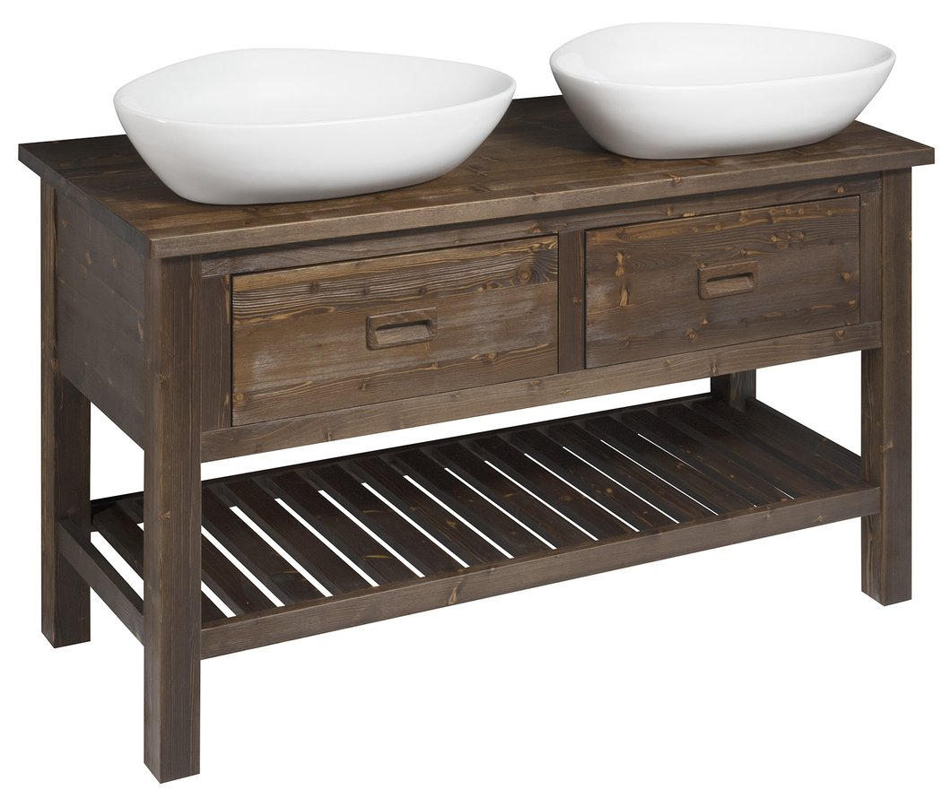 Sapho Wastafelkast  Brand 130x73x50 cm Gebeitst Sparrenhout