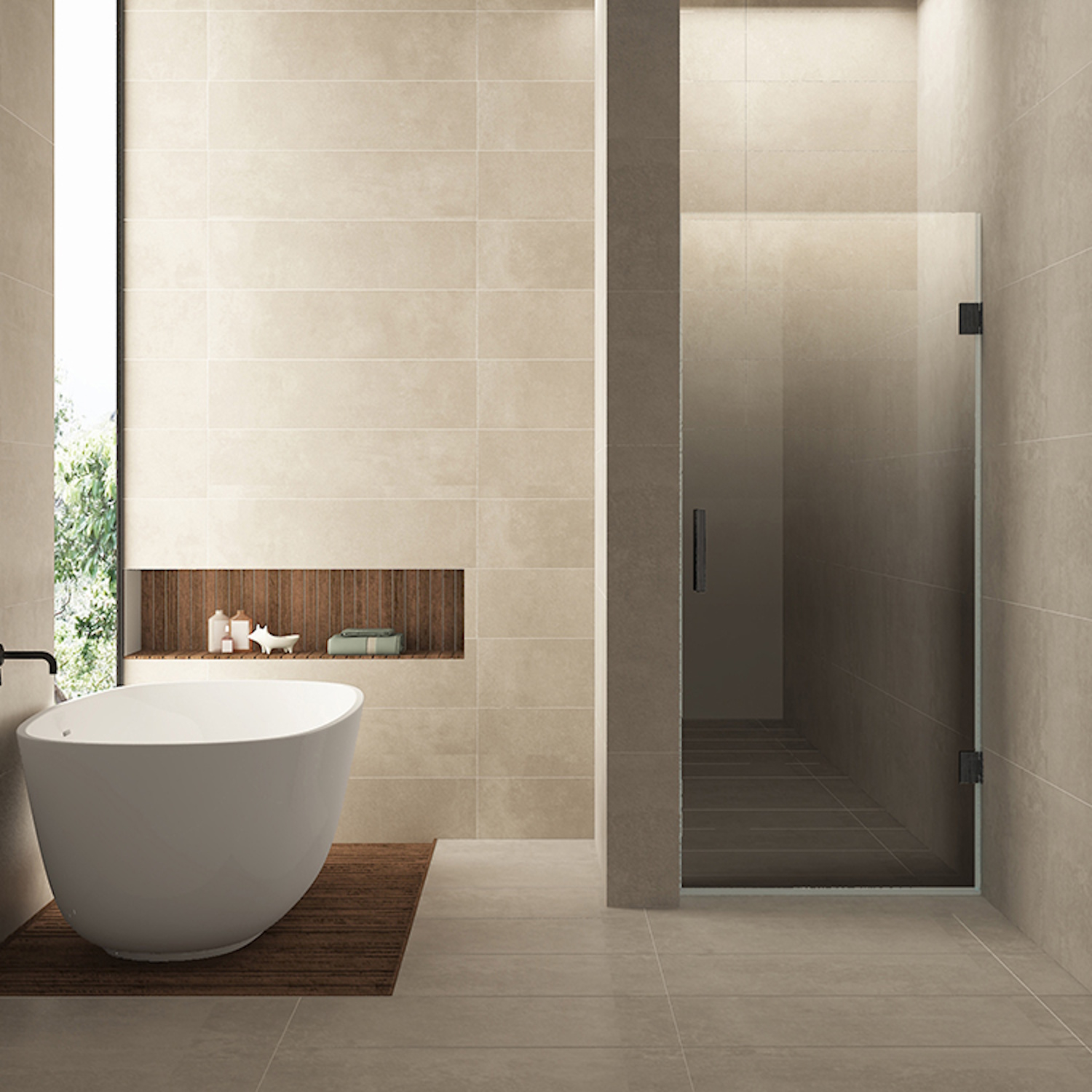 Wiesbaden Nisdeur Rechts  Less 70x200 cm 8 mm Nano Spiegelrook- Naar Helder Glas Gunmetal