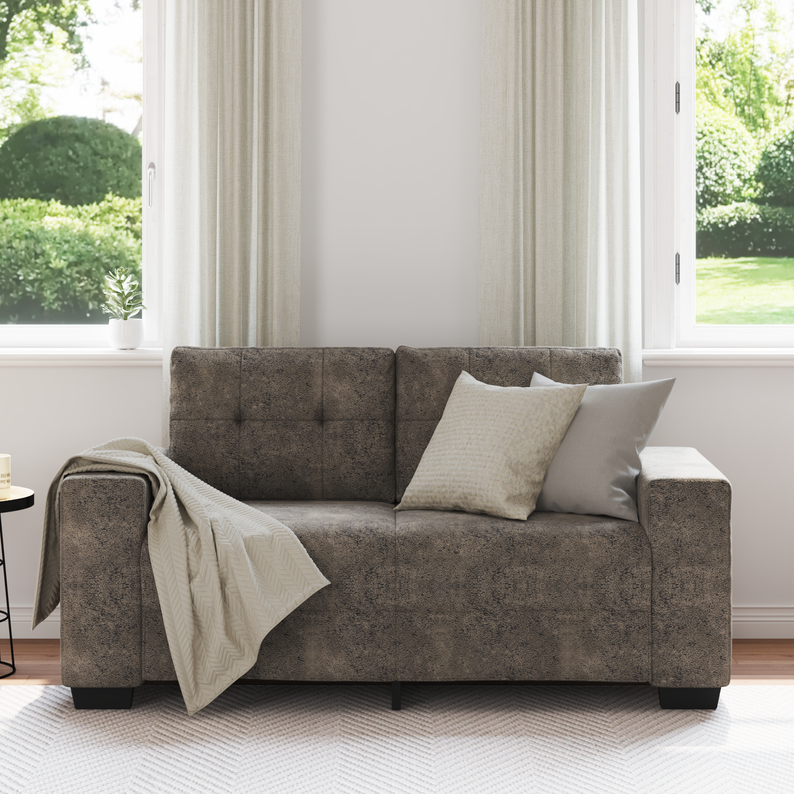 vidaXL Loveseat 120 cm kunstleer donkergrijs