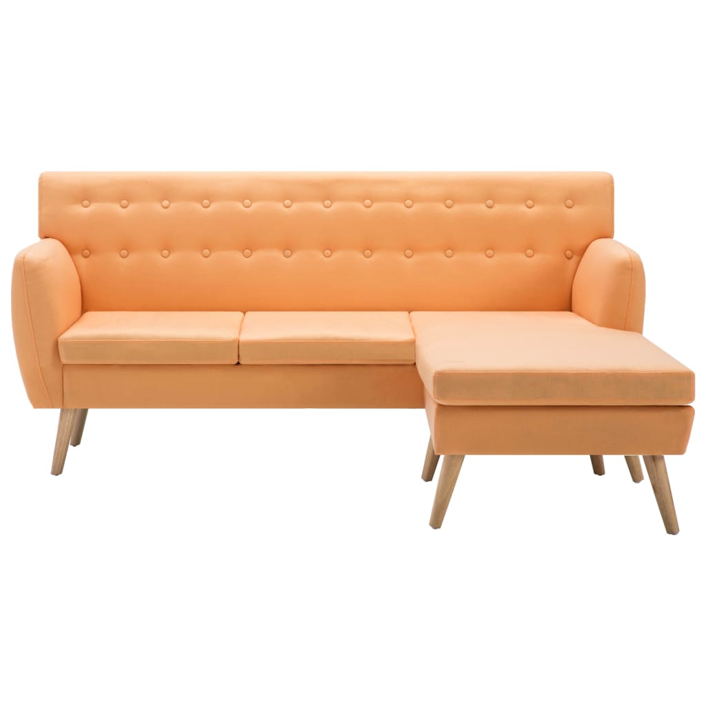 vidaXL Bank L-vormig 171,5x138x81,5 cm stof oranje