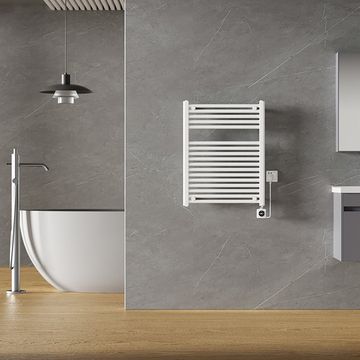 Wiesbaden Elara Elektrische Radiator met Smart WiFi - 76.6x60cm - Glans Wit