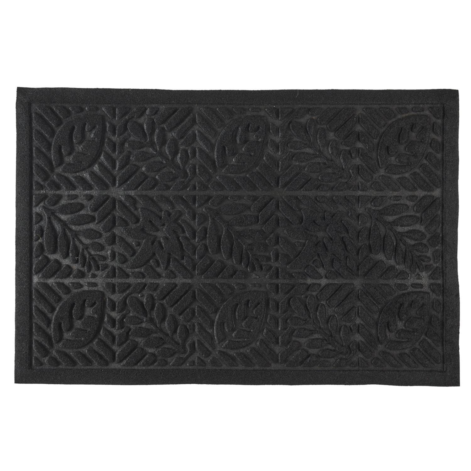 Home Deco Factory Deurmat - anti slip - kunststof - zwart - x 60 cm - schoonloopmat - met reli℃f -