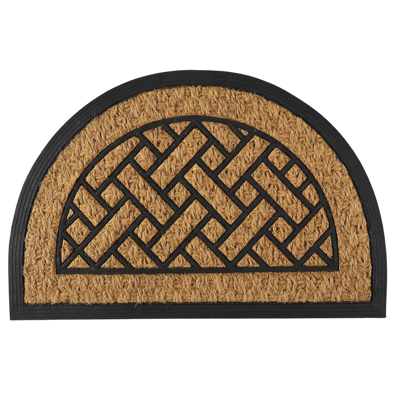 Home Deco Factory Deurmat Madrid - half rond - x 60 cm - borstelmat -