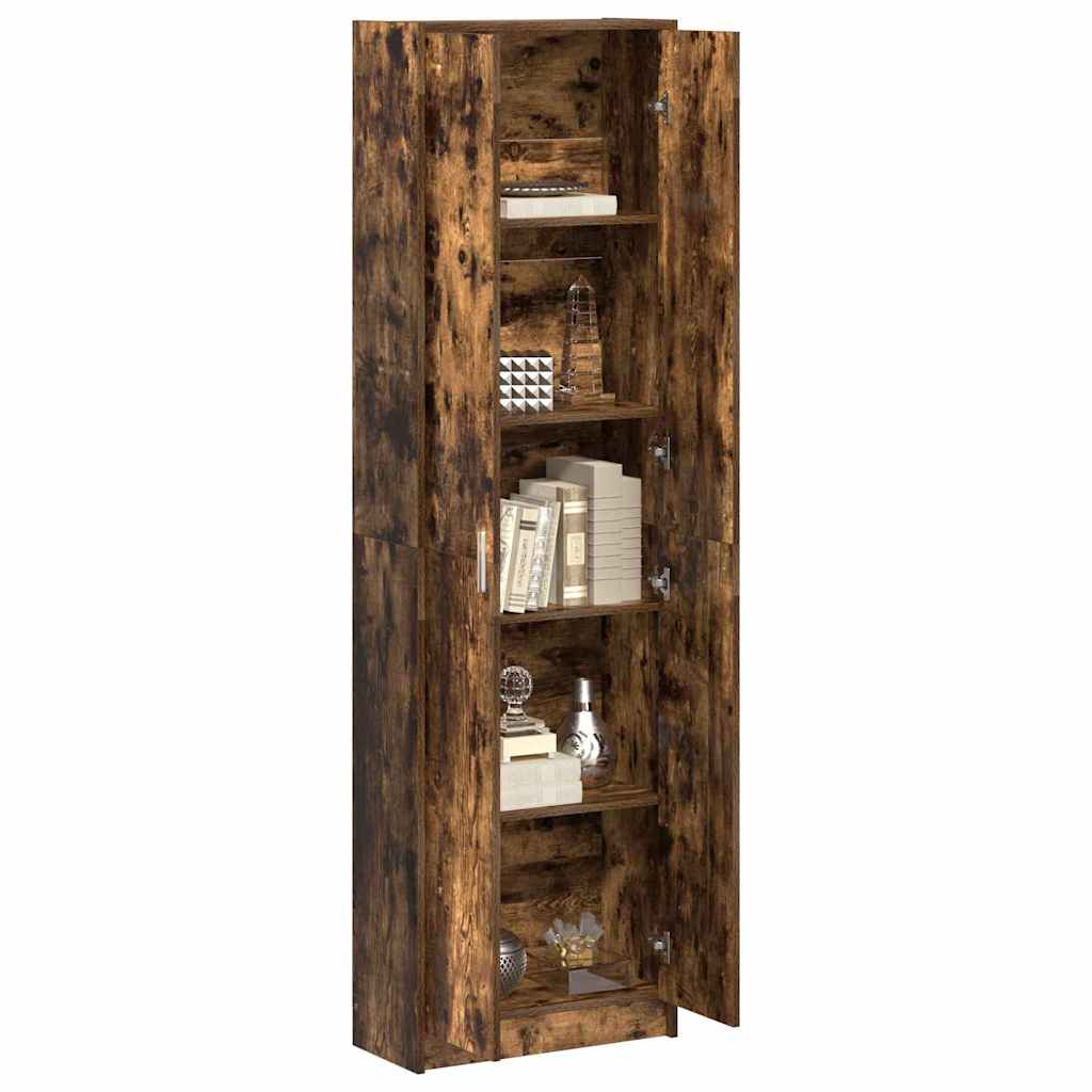 vidaXL Kast in Gerookt Eiken 55x25x189 cm Van Gelaagd Hout