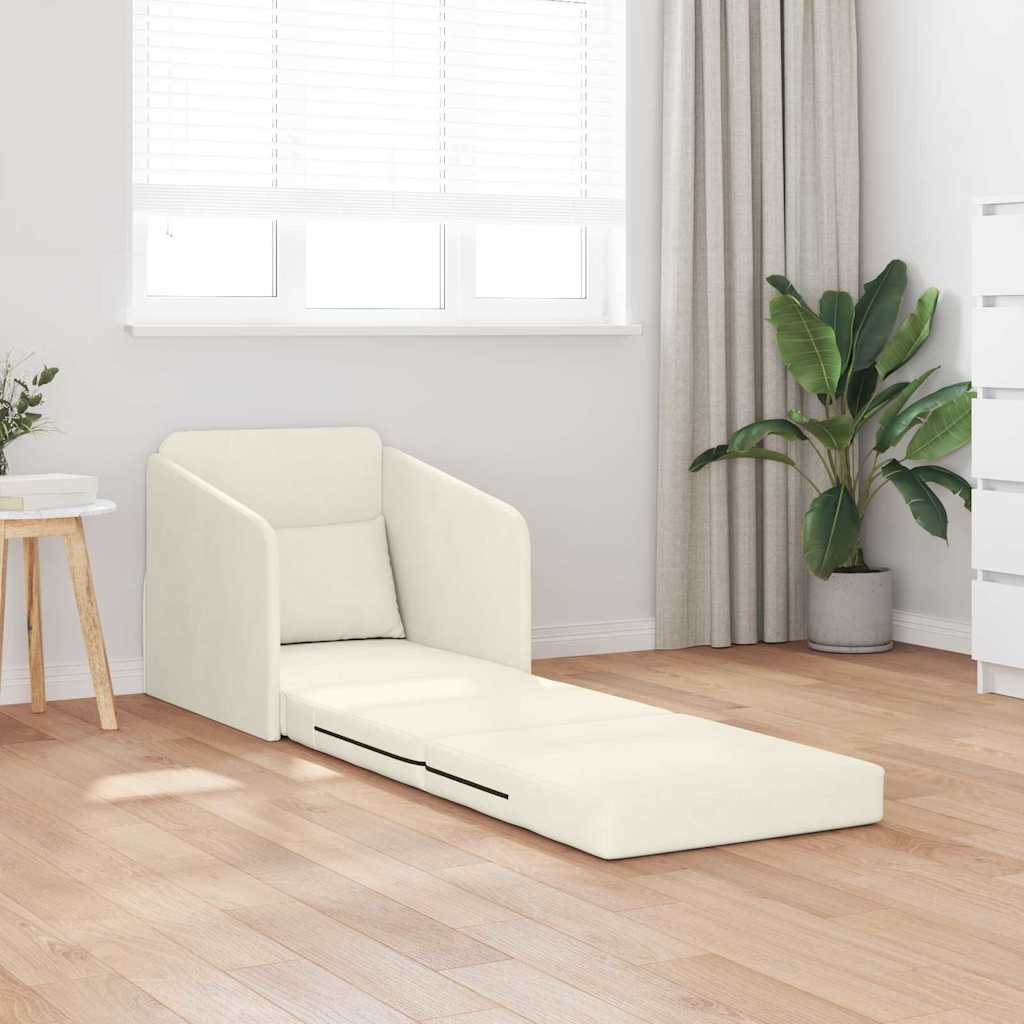 vidaXL Vloersofa Bed 2-in-1 Crème 65x80x83 cm Velvet