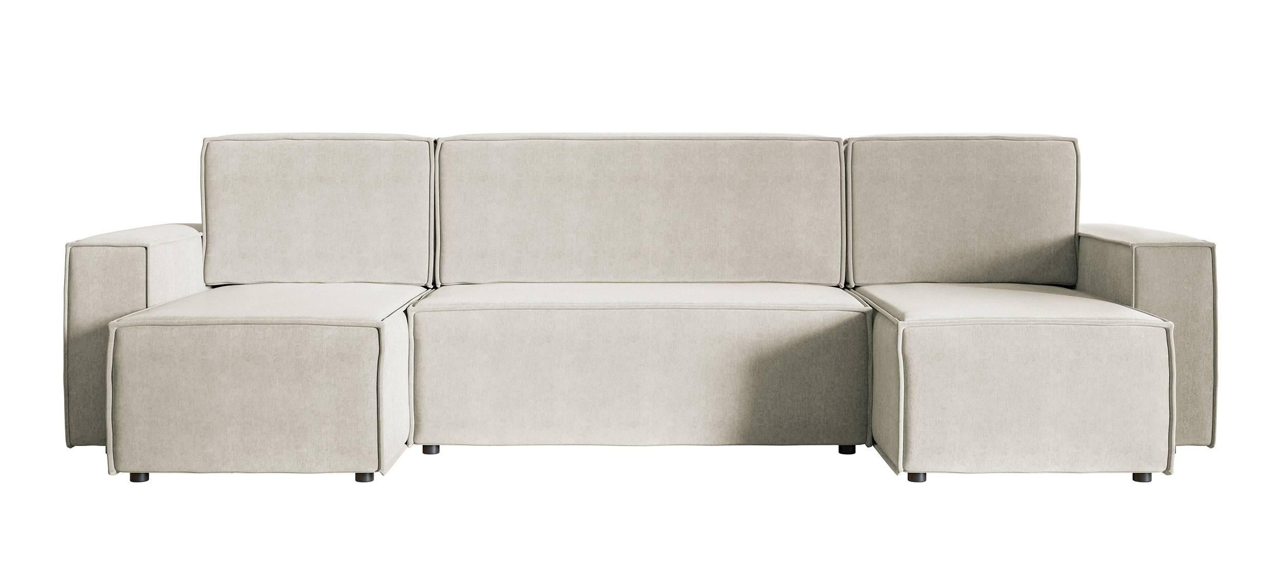 NADUVI Collection U-bank Crusado met slaapfunctie chenille | 