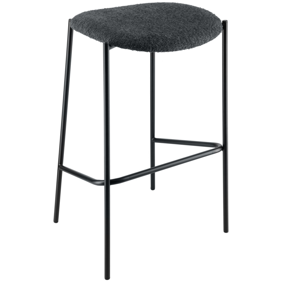 Vega Barkruk Lindo Bouclé; 53x43.5x81 cm (BxDxH); zitting zwart, frame zwart