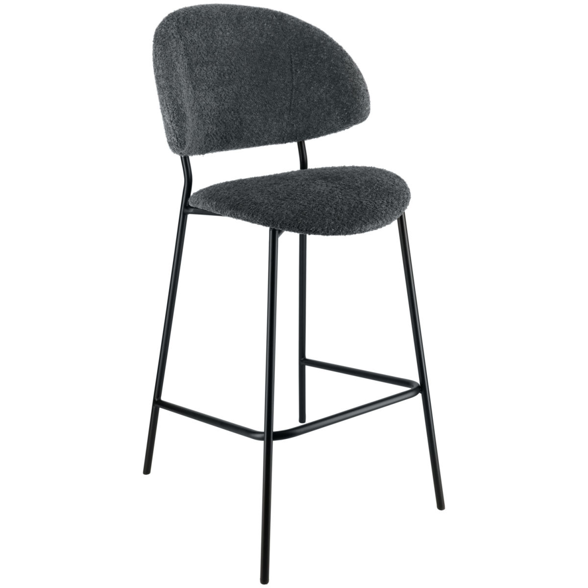 Vega Barkruk Lindo Bouclé; 50.5x54.5x110 cm (BxDxH); zitting zwart, frame zwart