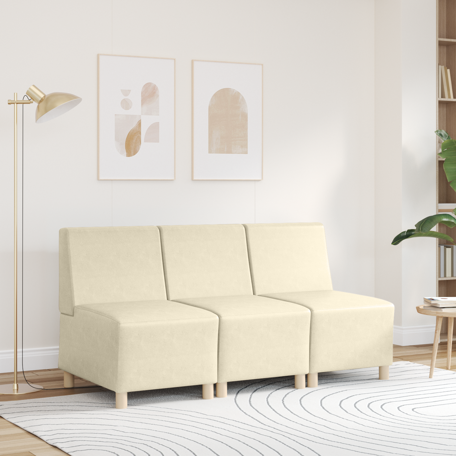 vidaXL Modulaire Bankeenheid Armlos Crème 55 x 74 x 82 cm Kunstleer