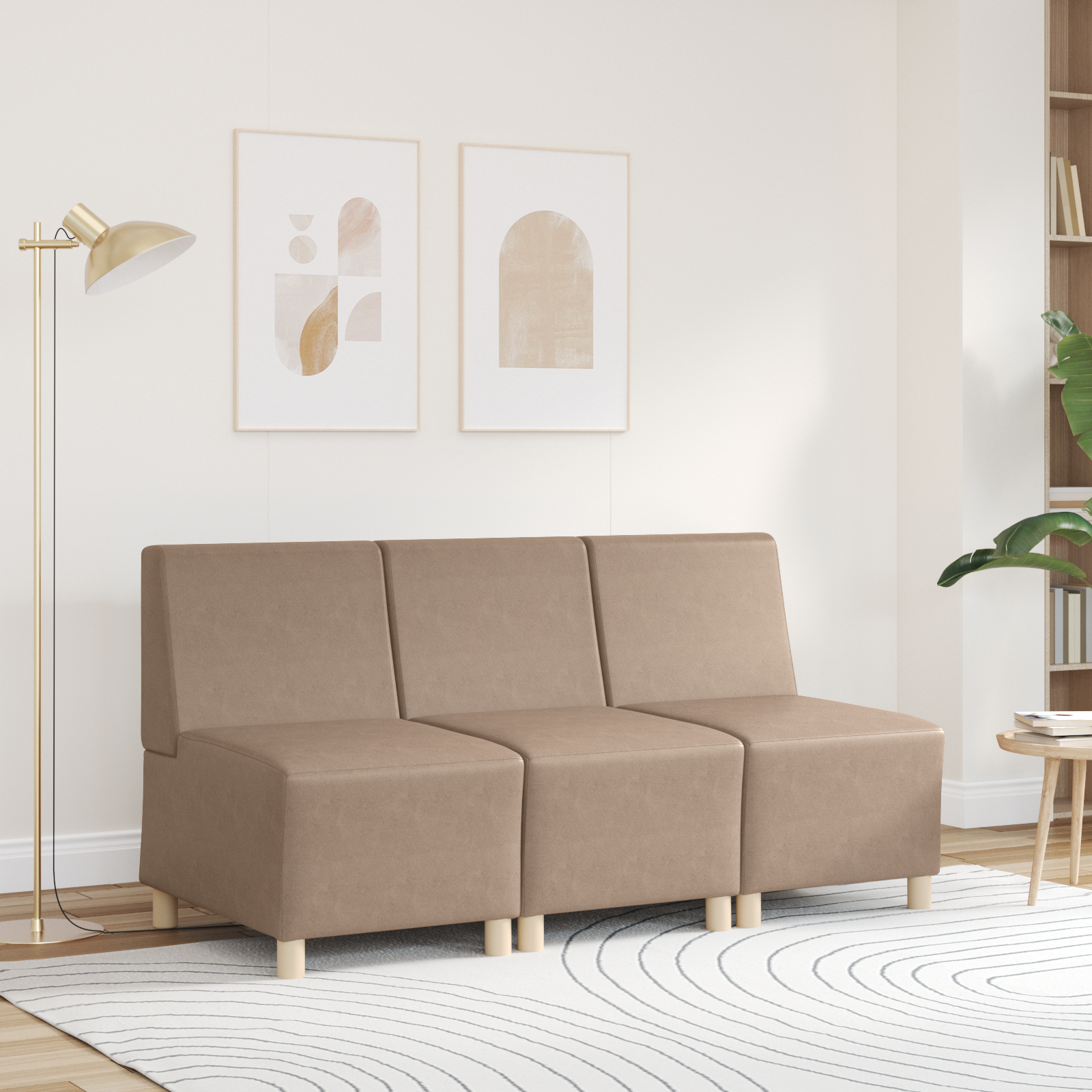 vidaXL Modulaire Bankeenheid Armlos Cappuccino 55 x 74 x 82 cm