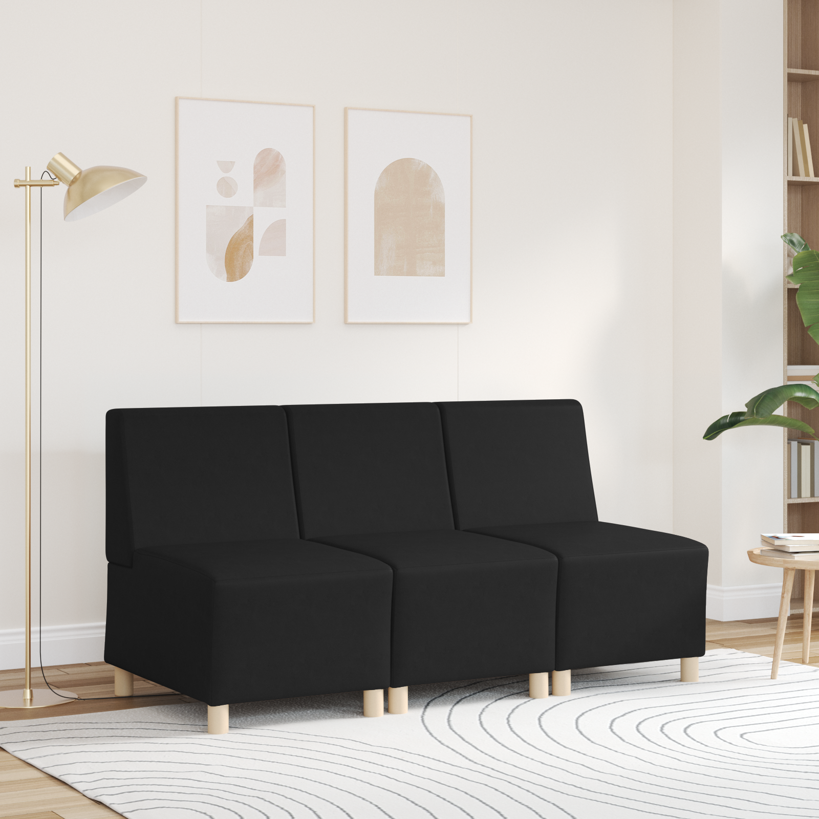 vidaXL Modulaire Bankeenheid Armlos Zwart 55 x 74 x 82 cm Kunstleer