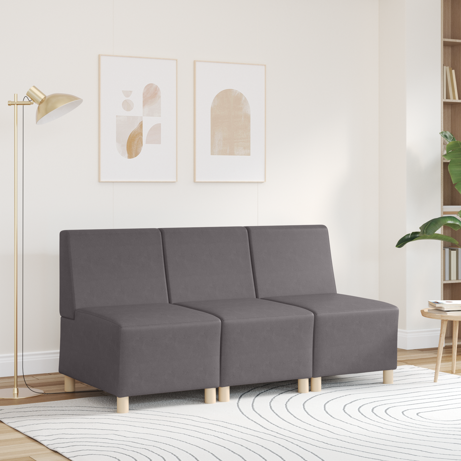 vidaXL Modulaire Bankeenheid Armlos Grijs 55 x 74 x 82 cm Kunstleer
