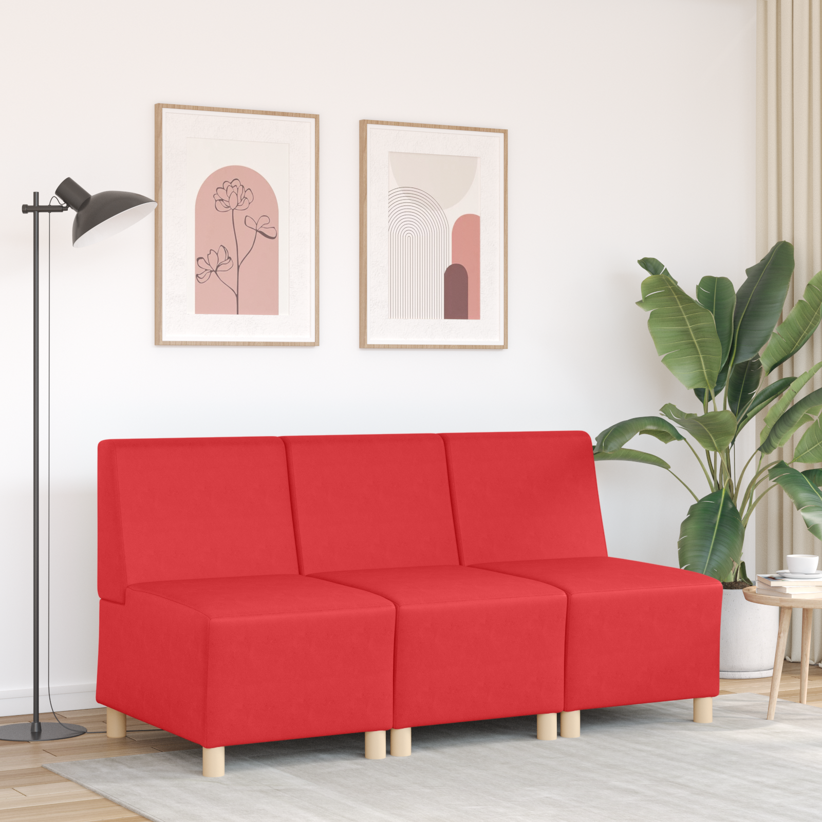 vidaXL Modulaire Bankeenheid Armlos Rood 55 x 74 x 82 cm Kunstleer
