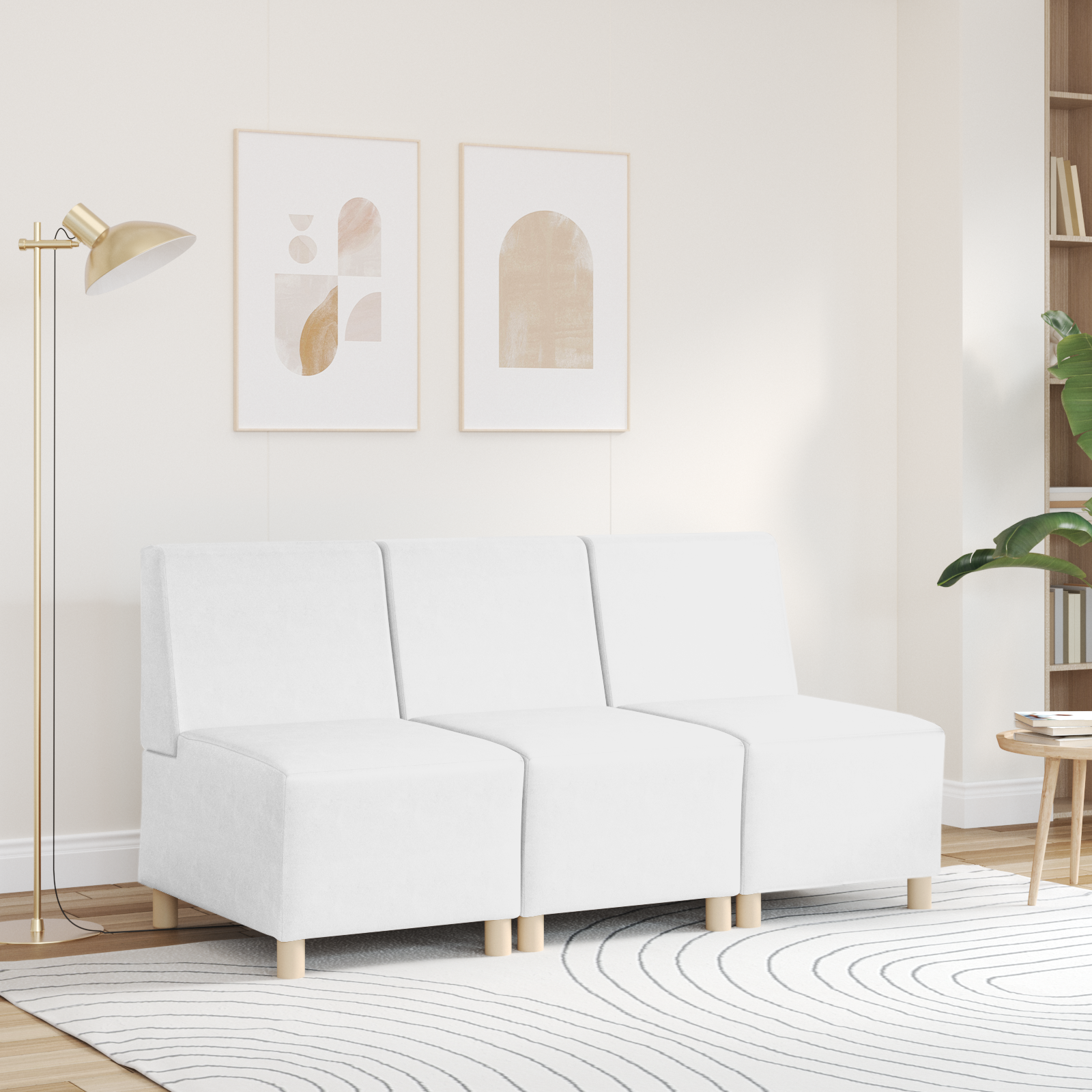 vidaXL Modulaire Bankeenheid Armlos Wit 55 x 74 x 82 cm Kunstleer