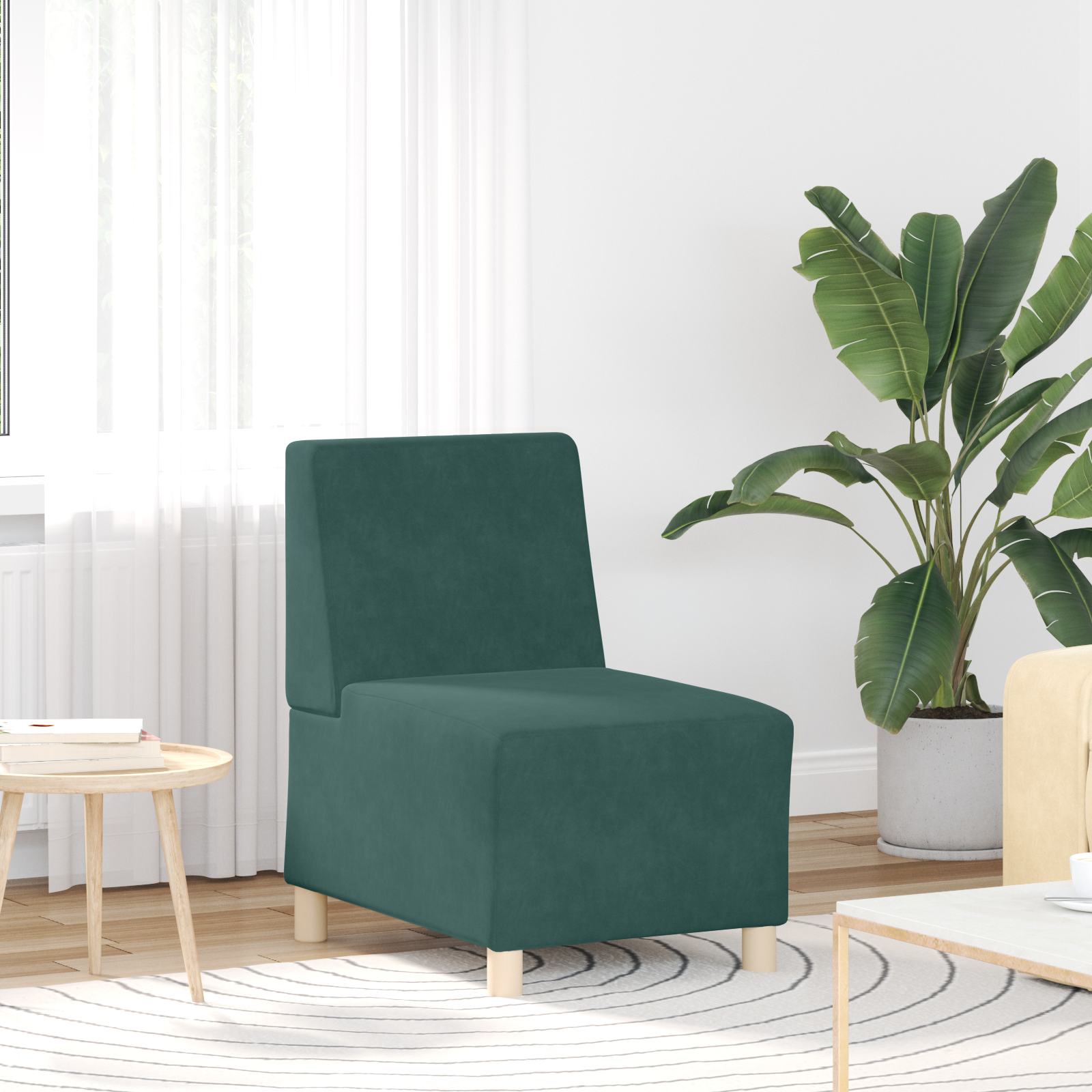 vidaXL Modulaire Bankeenheid Armlos 2 pcs Donkergroen 55 x 74 x 82 cm