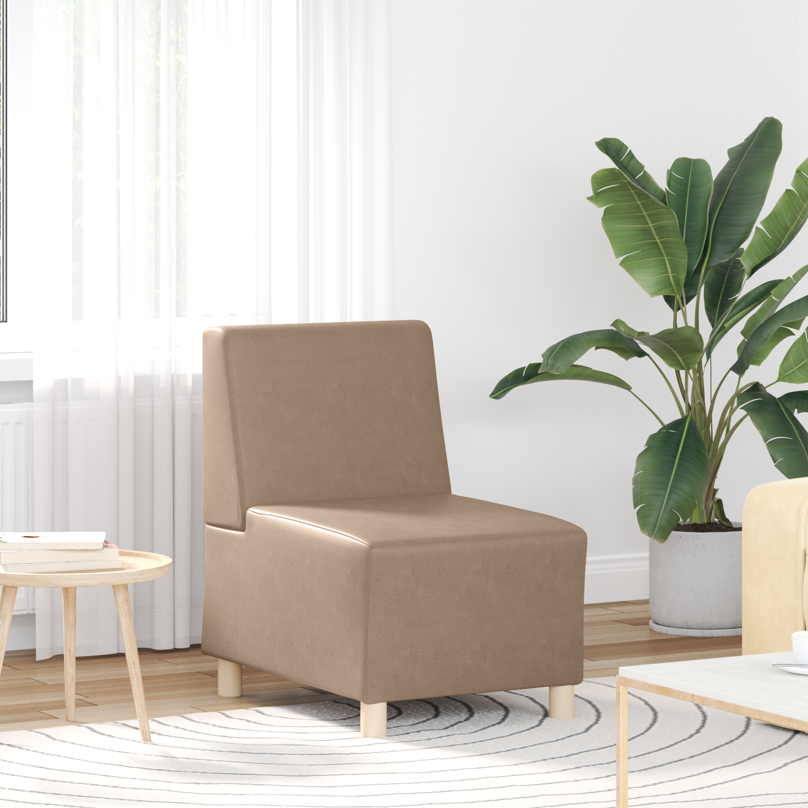 vidaXL Modulaire Bankeenheid Armlos 2 pcs Cappuccino 55 x 74 x 82 cm