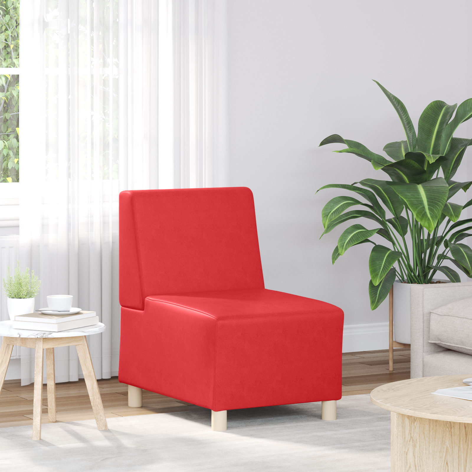 vidaXL Modulaire Bankeenheid Armlos 2 pcs Rood 55 x 74 x 82 cm