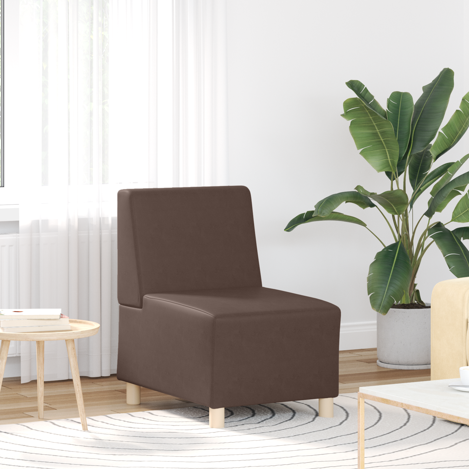 vidaXL Modulaire Bankeenheid Armlos 3 pcs Bruin 55 x 74 x 82 cm