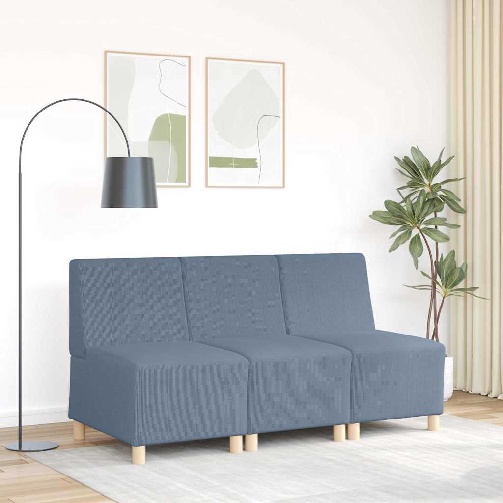 vidaXL Modulaire Bankeenheid Armlos Blauw 55 x 74 x 82 cm
