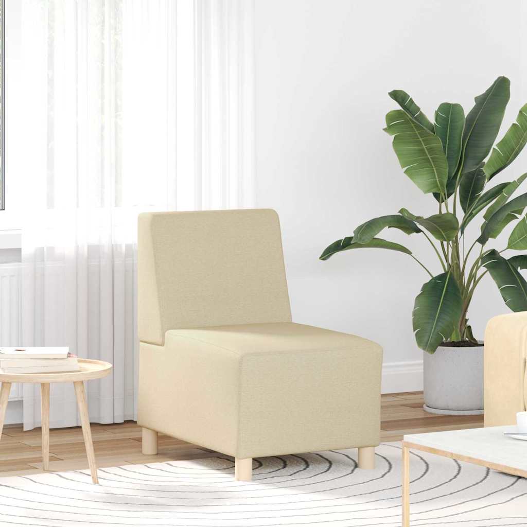 vidaXL Modulaire Bankeenheid Armlos 2 pcs Crème 55 x 74 x 82 cm Stof