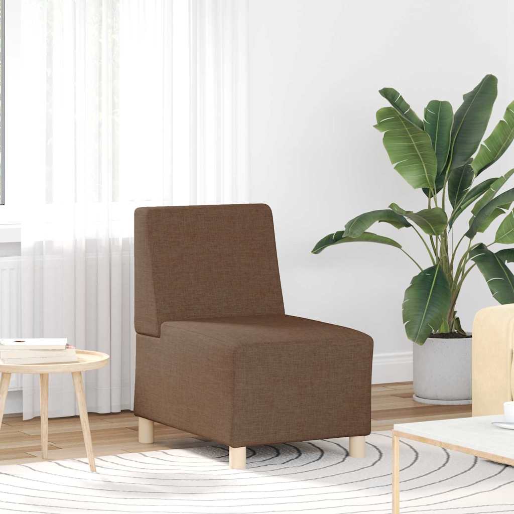 vidaXL Modulaire Bankeenheid Armlos 2 pcs Bruin 55 x 74 x 82 cm Stof