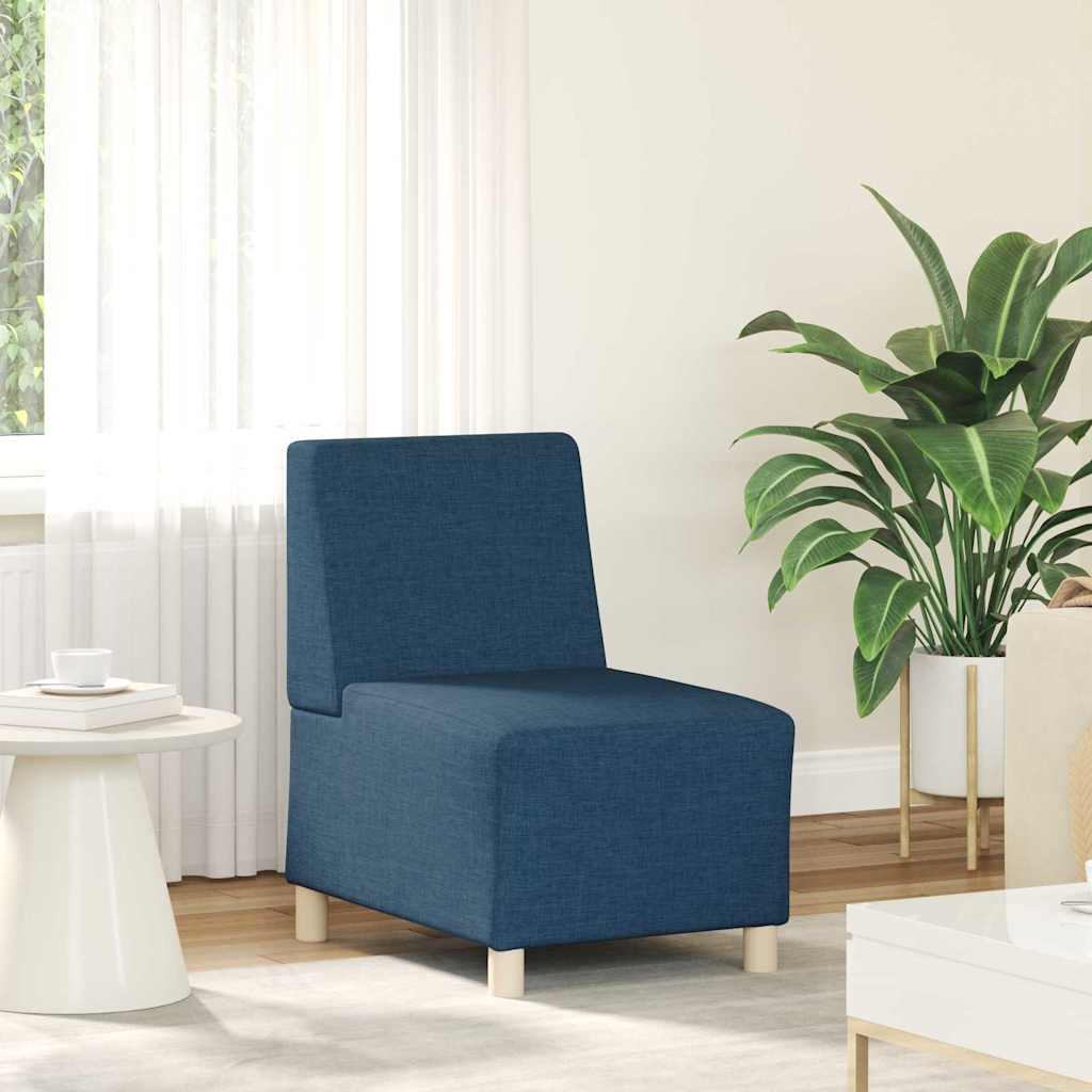 vidaXL Modulaire Bankeenheid Armlos 3 pcs Blauw 55 x 74 x 82 cm Stof