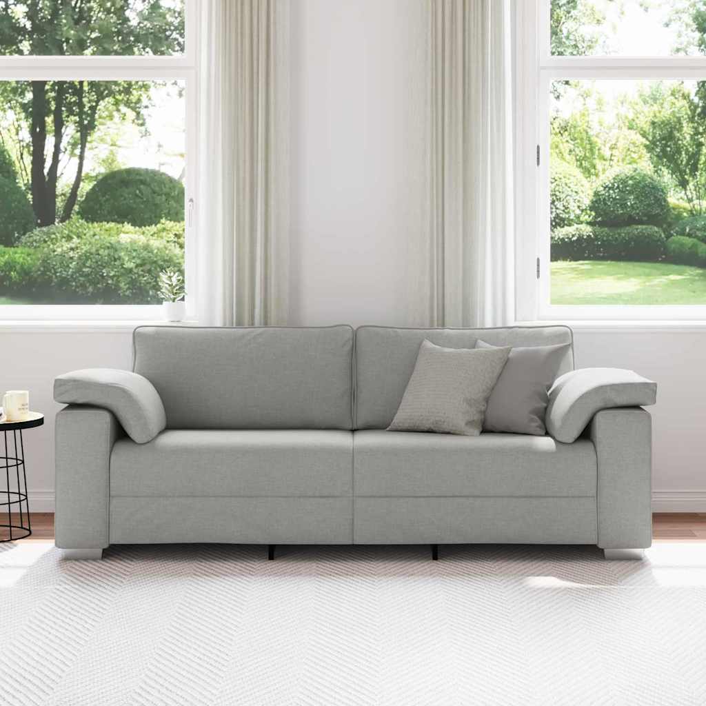 vidaXL 3-zitsbank in Cloud Grijs, 178 cm van stof