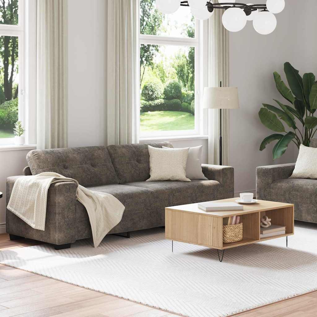 vidaXL 2-delige Sofa Set met Kussens - Donkergrijs Kunstleer