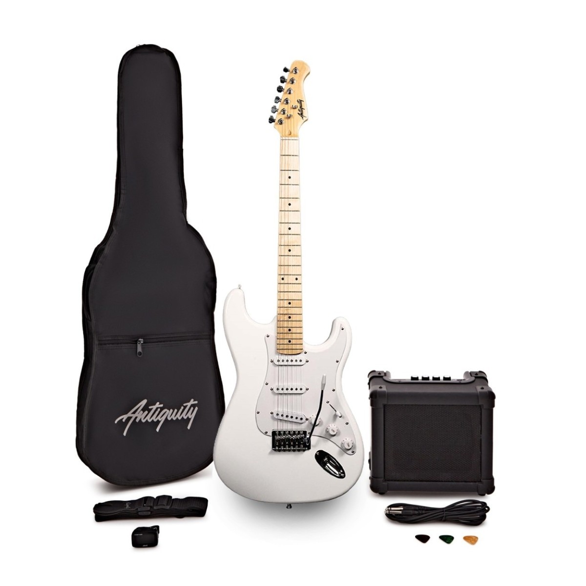 Antiquity ST Guitar & Amp Pack White