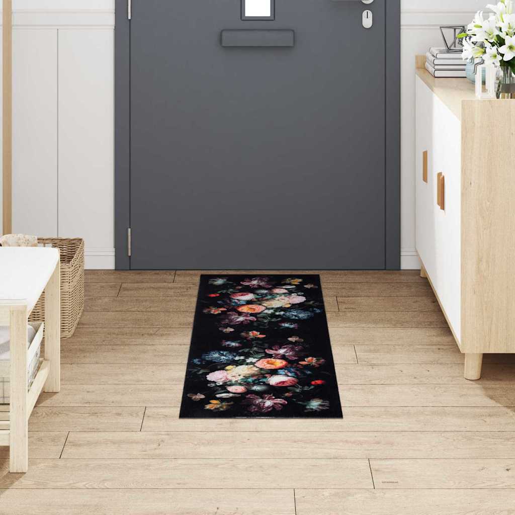 vidaXL Keuken Mat Bloemen Bloemen 45 x 150 cm Fluweel