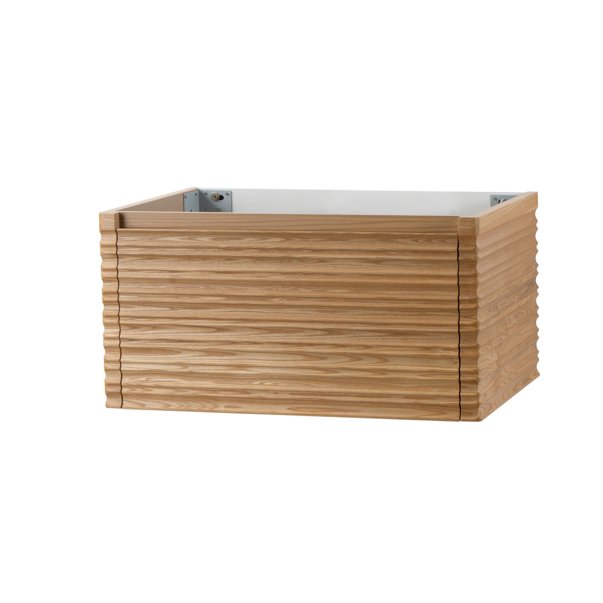 Boss & Wessing Wastafelonderkast BWS Karina 1 Lade Greeploos Soft Close 79x40x52 cm Licht Noten