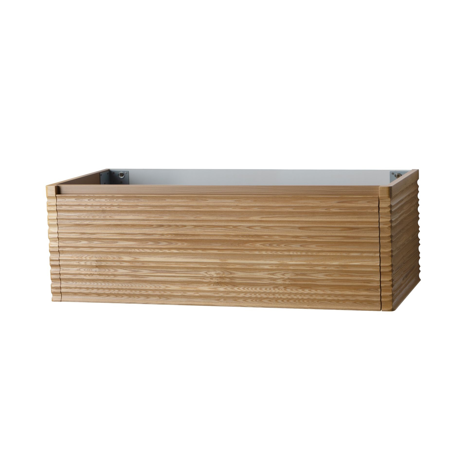 Boss & Wessing Wastafelonderkast BWS Karina 1 Lade Greeploos Soft Close 119x40x52 cm Licht Noten