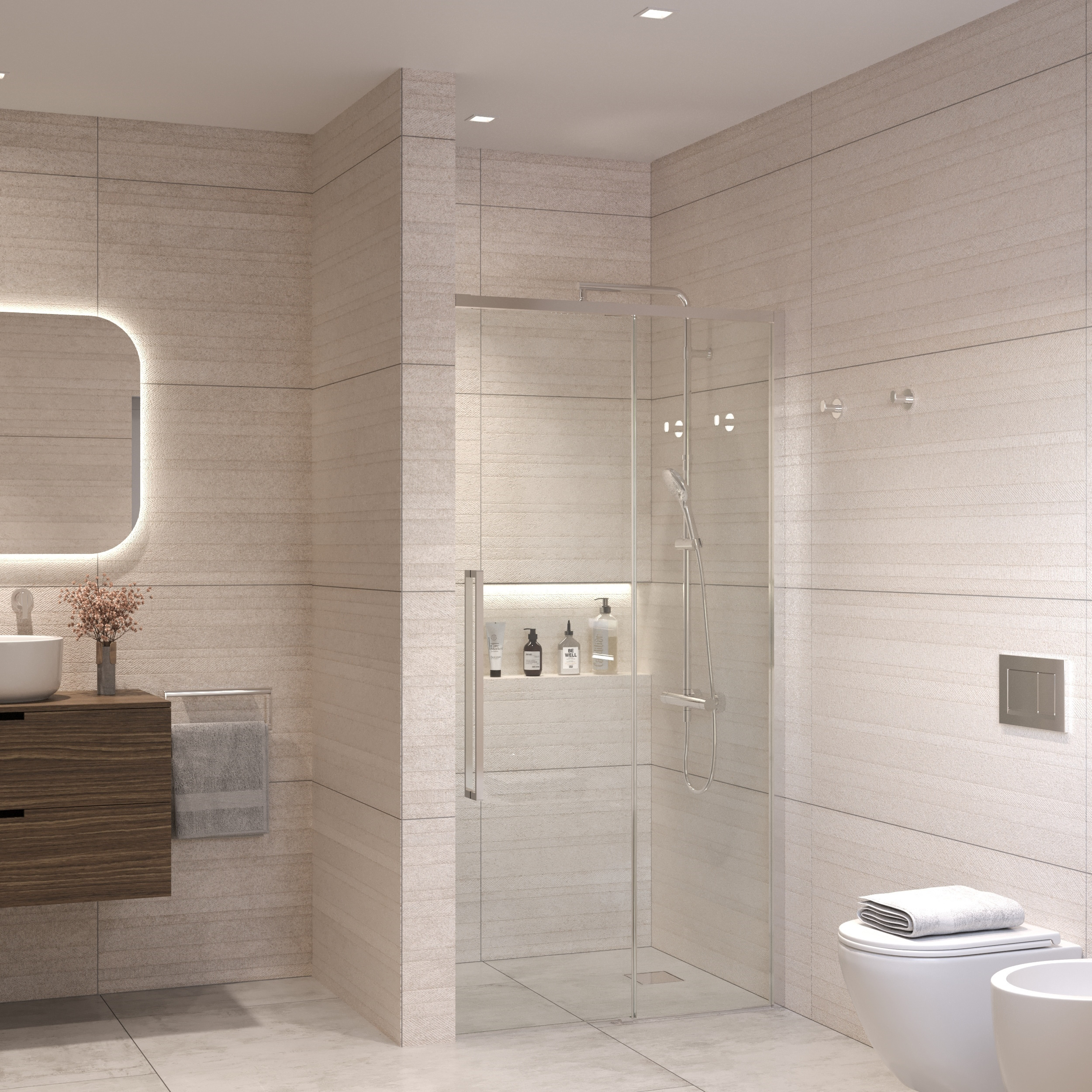 Sanivo Nisdeur  Nova Soft Close 120x200 cm Chroom Helder Nano 8 mm