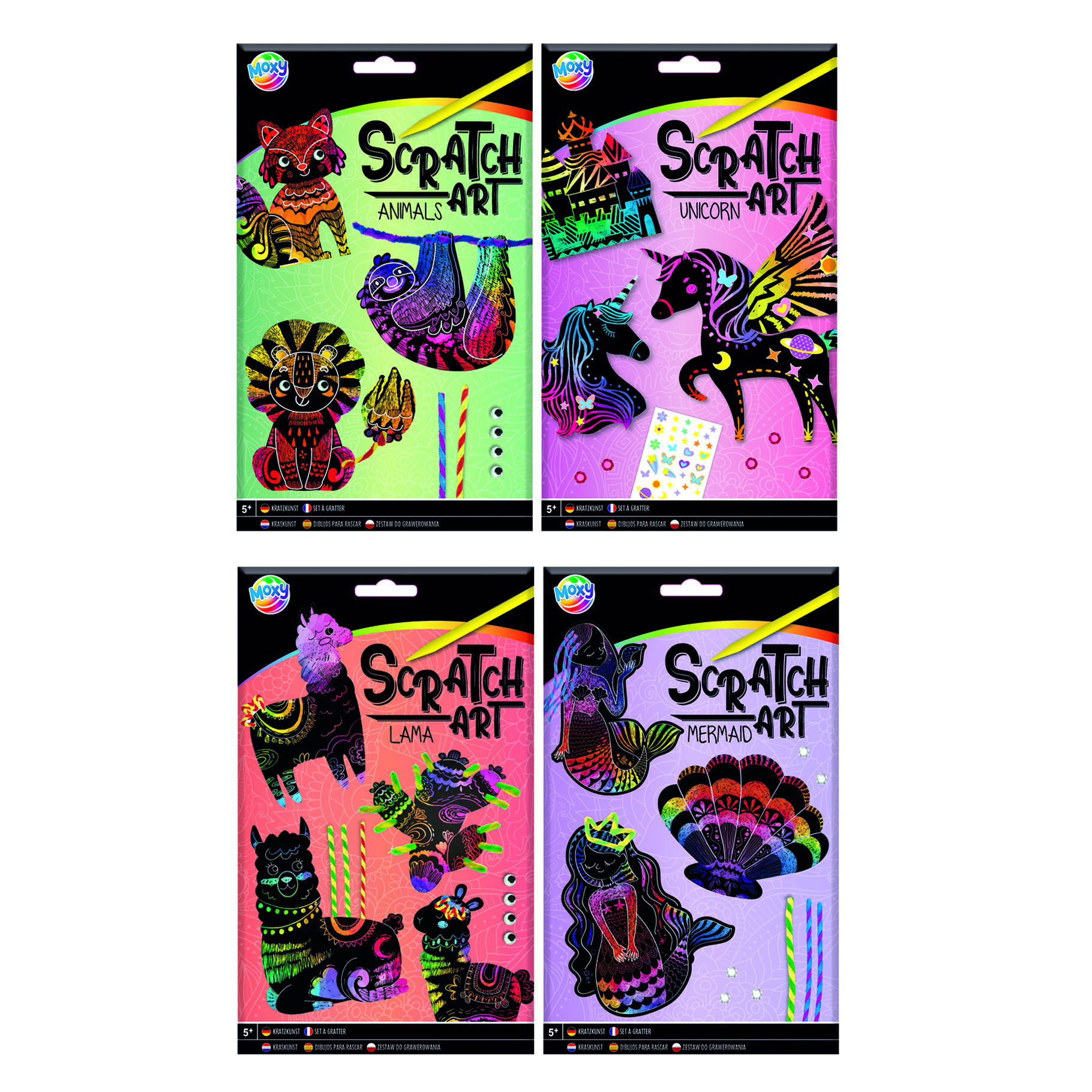 Top1Toys Scratch art 4 stuks 4 assorti