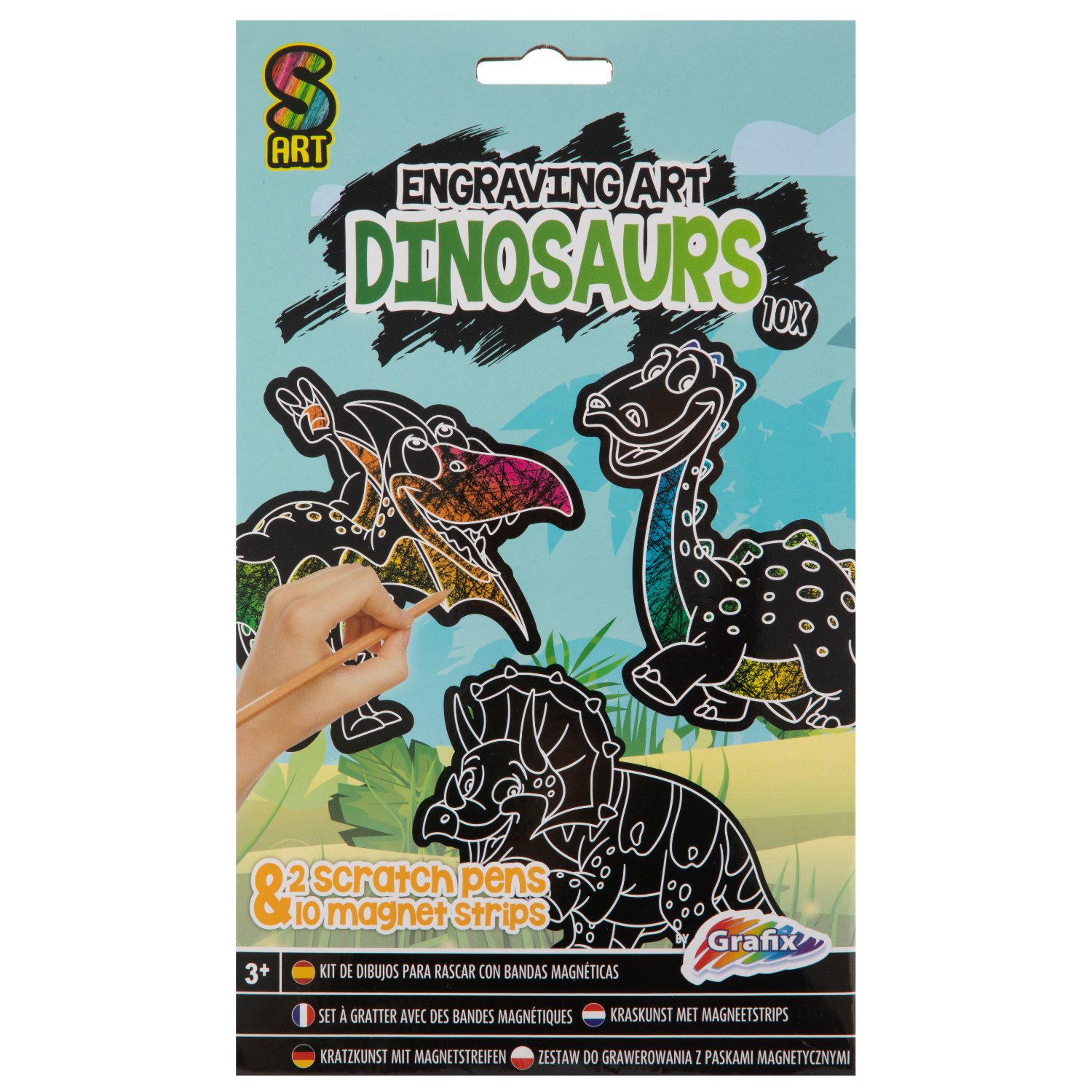 Top1Toys Scratch art magneten 10 stuks 2 assorti