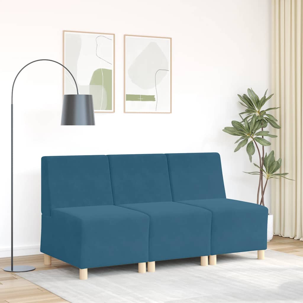 vidaXL Modulaire bank zonder armleuningen, blauw, 55 cm, fluweel