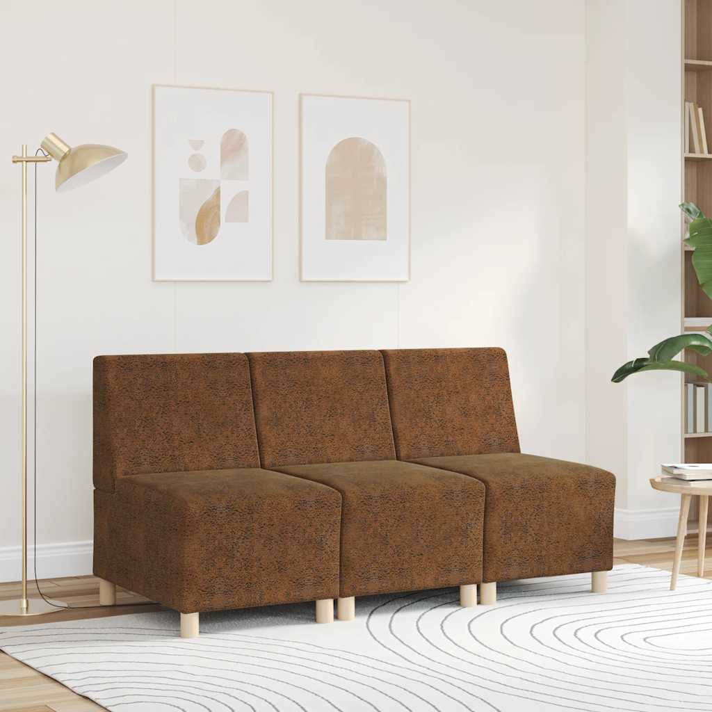 vidaXL Sofastoel zonder armleuningen bruin 55 cm imitatie suède leer