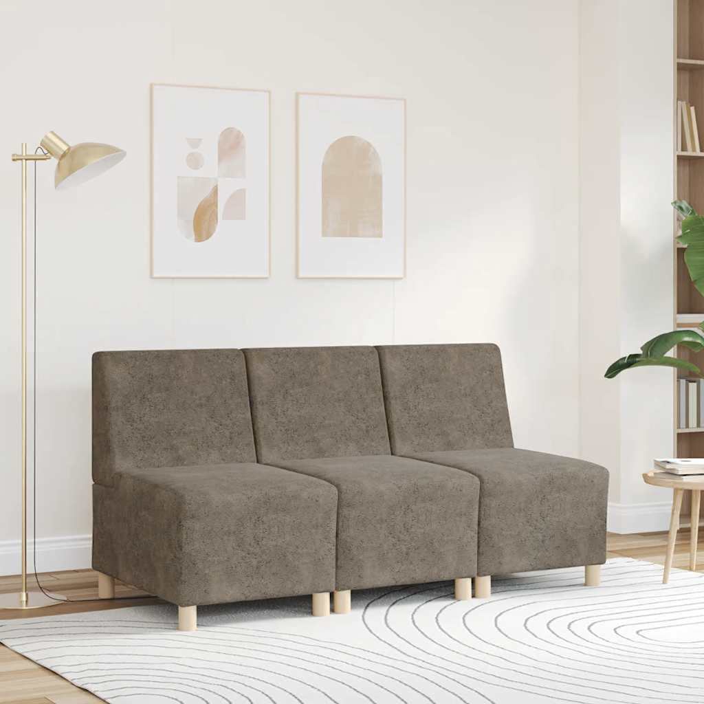 vidaXL Modulaire bank zonder armleuningen, donkergrijs, 55 cm, imitatie suède