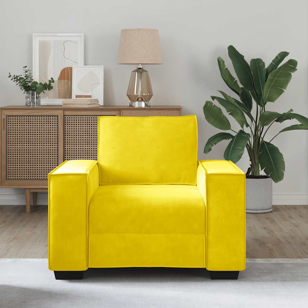 vidaXL Sofastoel Geel 60 cm Fluweel