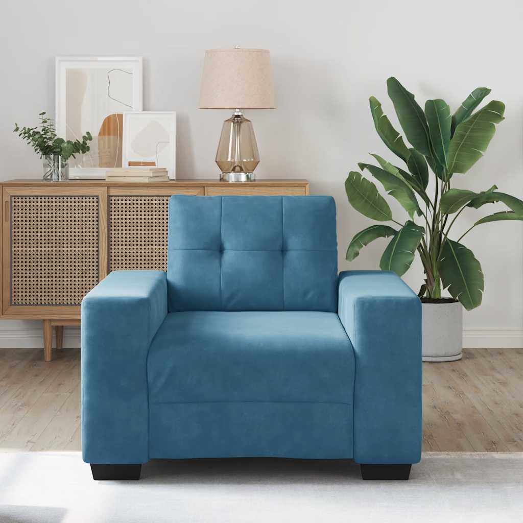 vidaXL Sofastoel Blauw 60 cm Fluweel