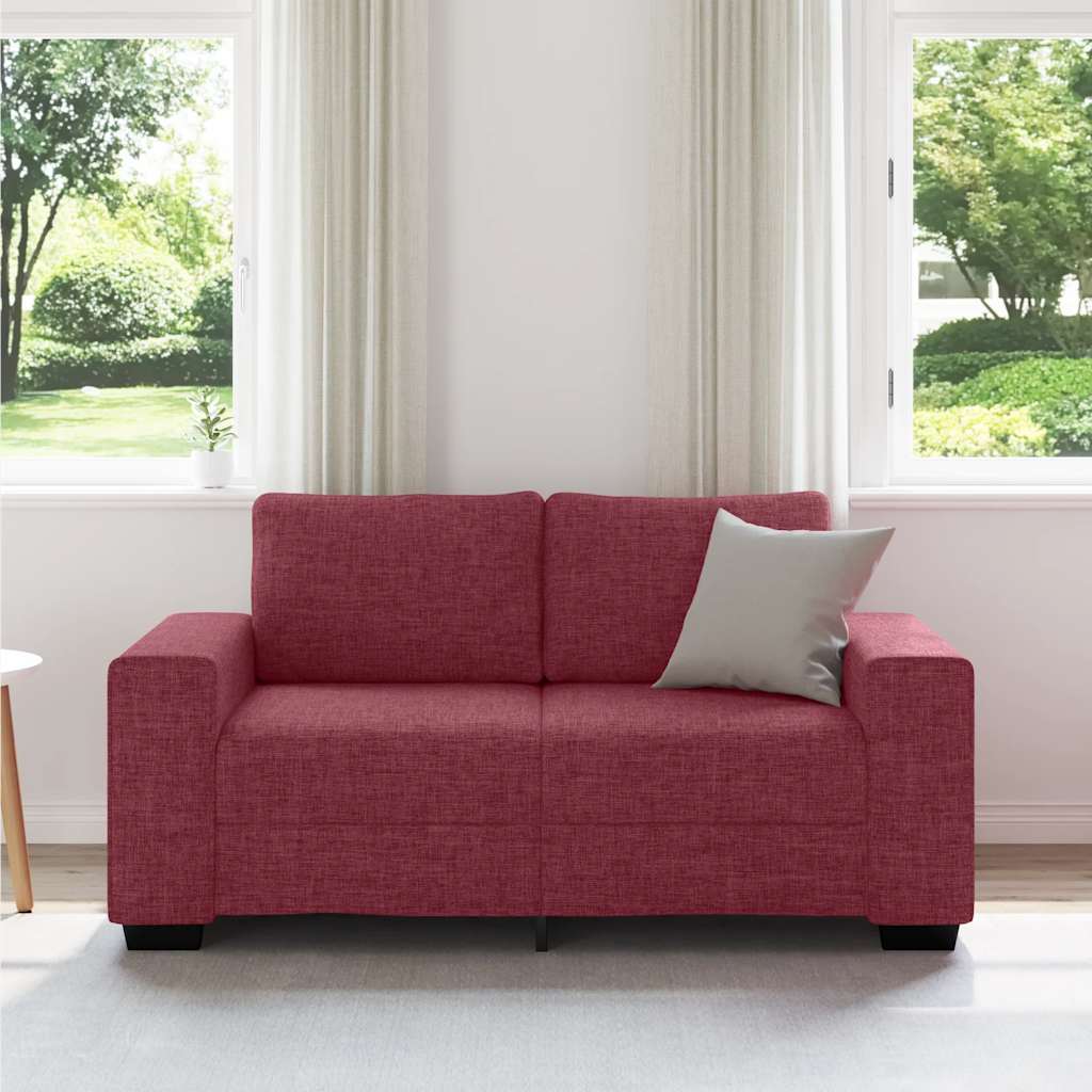 vidaXL 2-zitsbank wijnrood 120 cm stof