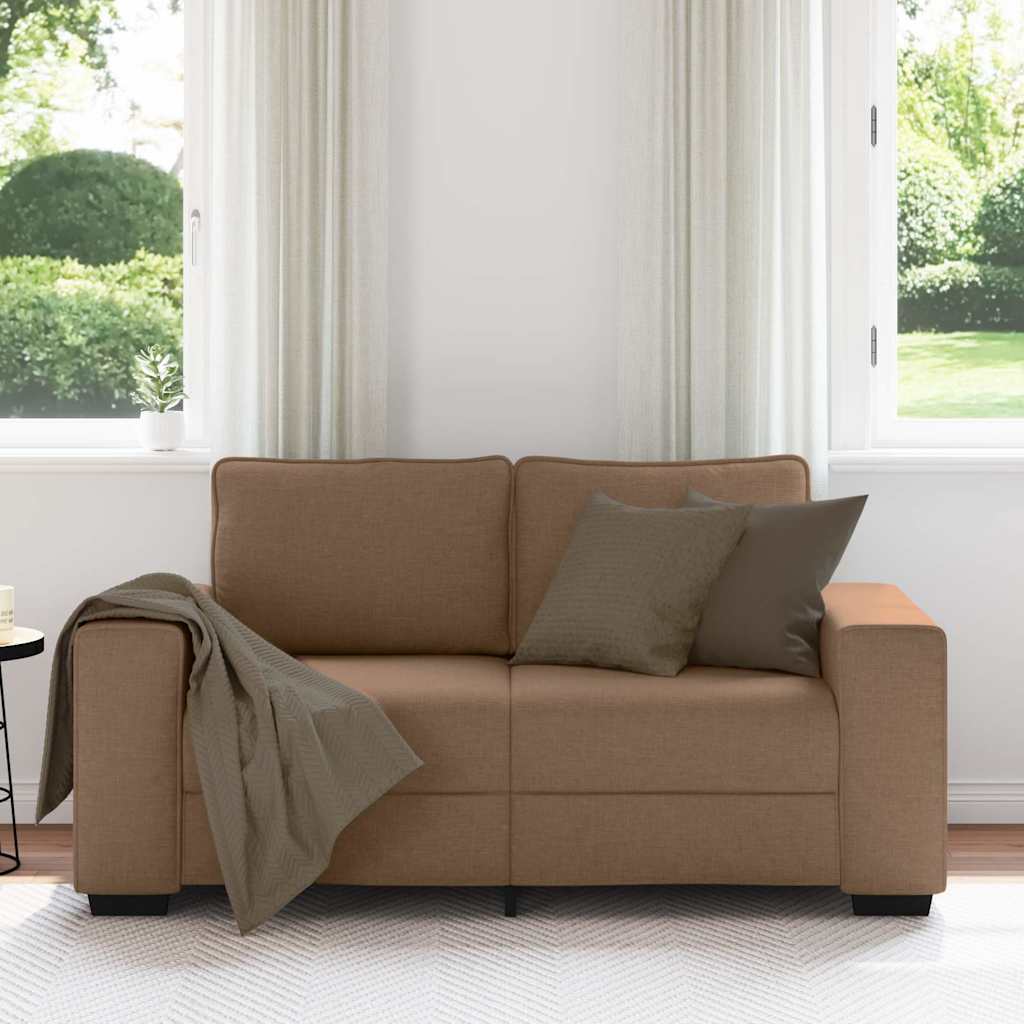 vidaXL 2-zitsbank bruin 120 cm stof