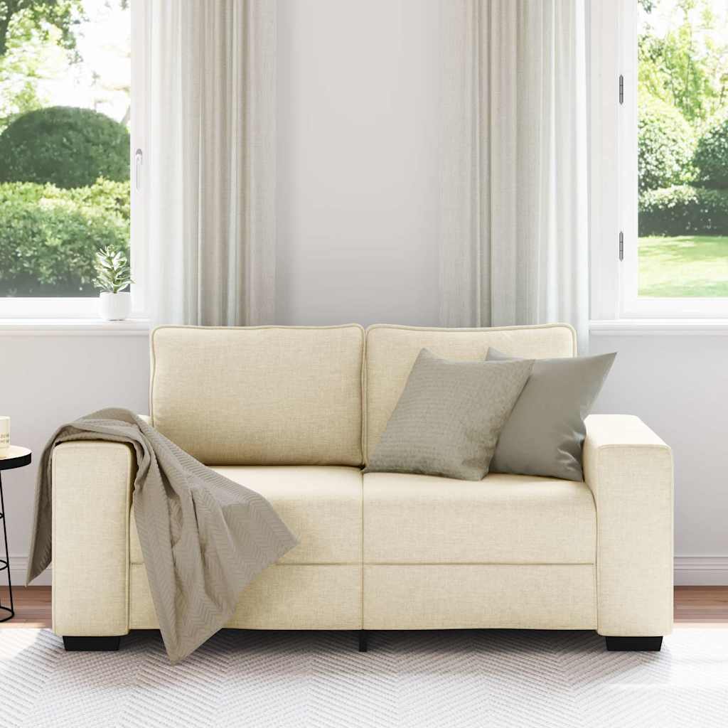 vidaXL 2-zitsbank crème 120 cm stof