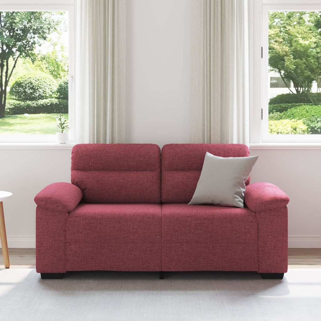 vidaXL 2-zitsbank wijnrood 120 cm stof