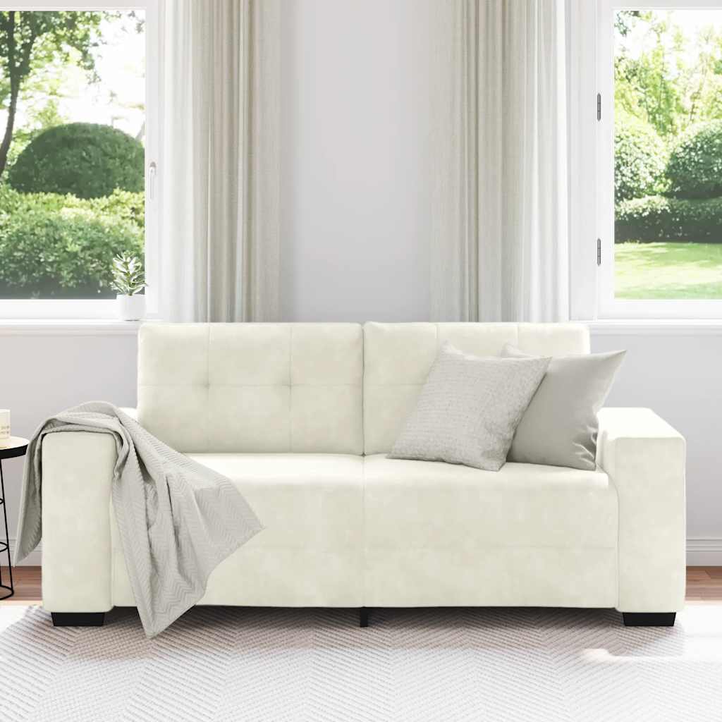 vidaXL Loveseat Sofa Crème 140 cm Fluweel