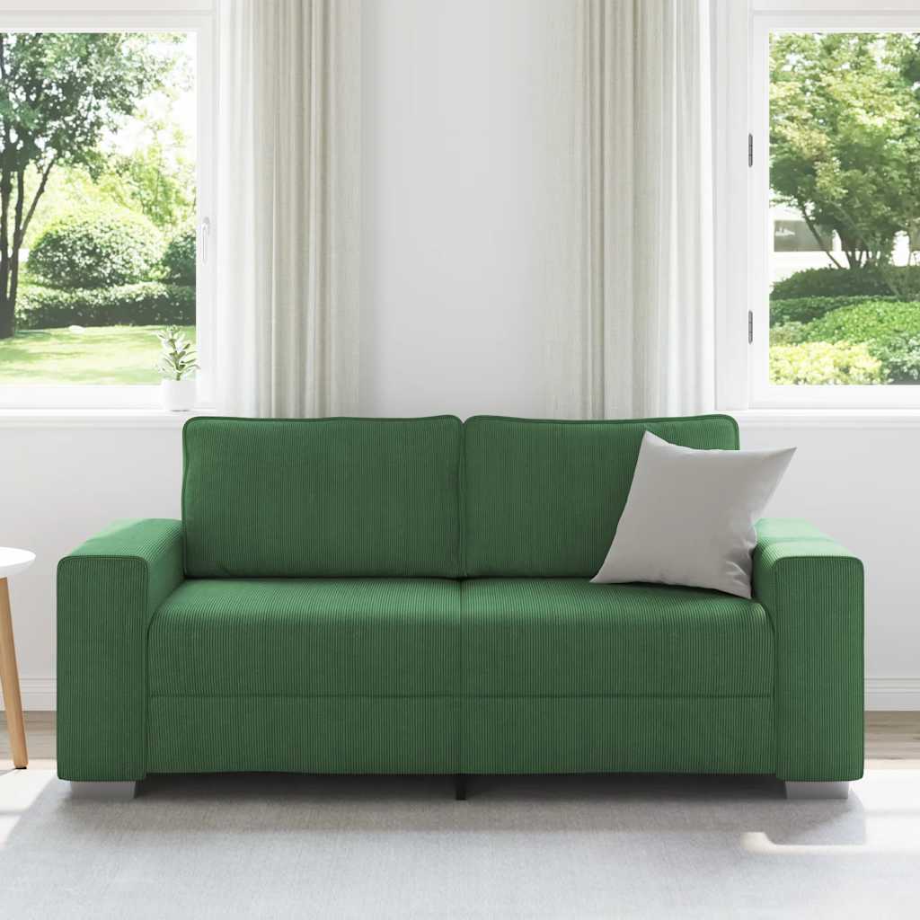 vidaXL Loveseat Sofa Donkergroen 140 cm Corduroy Stof