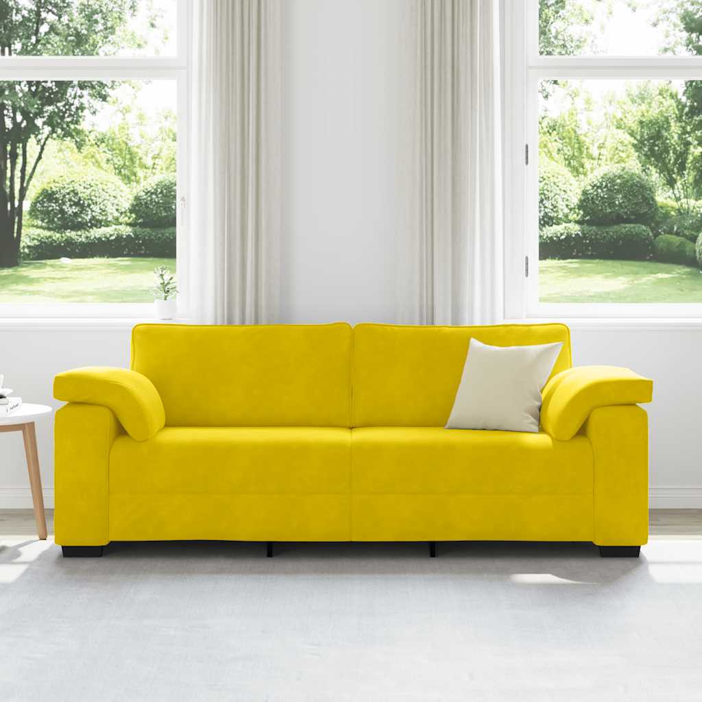 vidaXL 3-zitsbank Geel 178 cm Fluweel